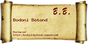 Bodoni Botond névjegykártya